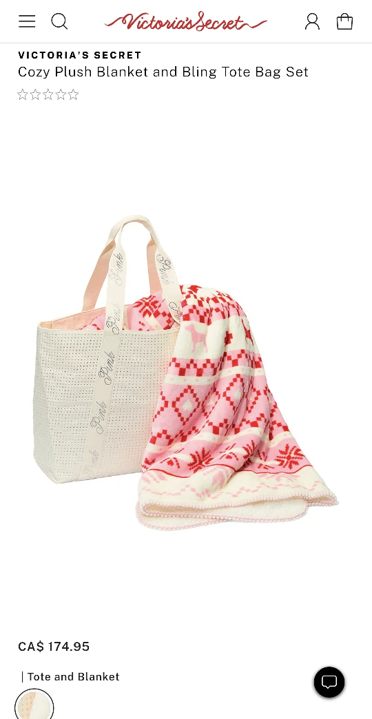 Victoria's Secret PINK Blanket & Bling Tote Bag Set