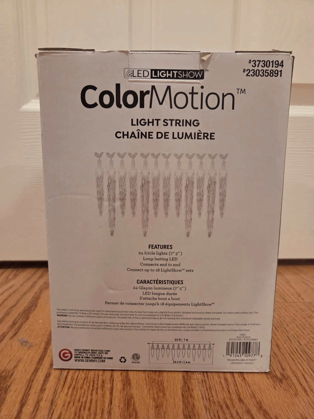 Chritmas Lightshow ColorMotion Light String - 24 Icicles - photo 2