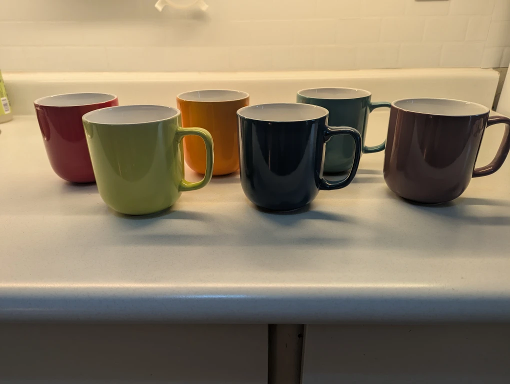 Set of 6 rainbow Mugs