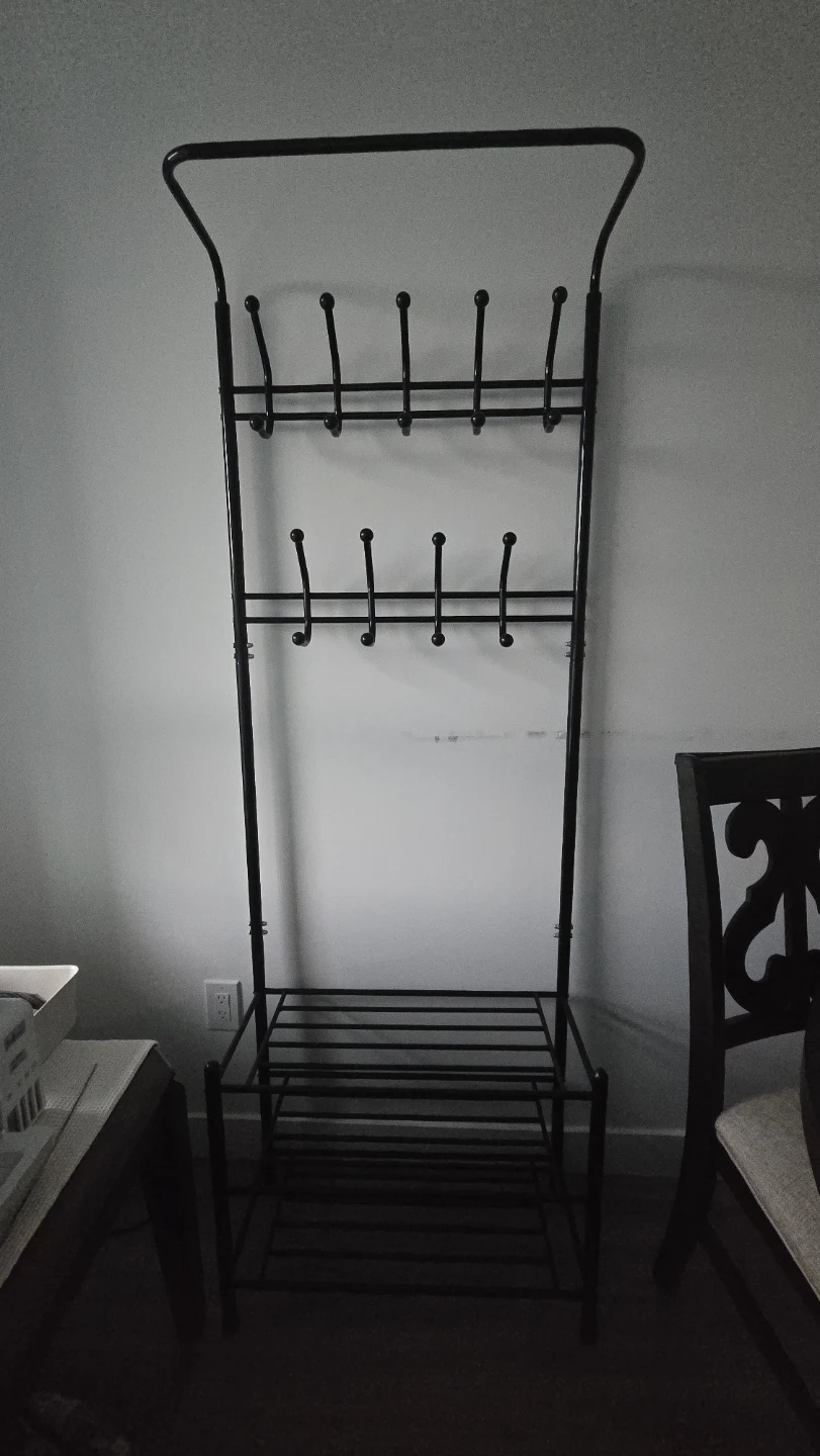 Black Hall Tree with Shoe Storage