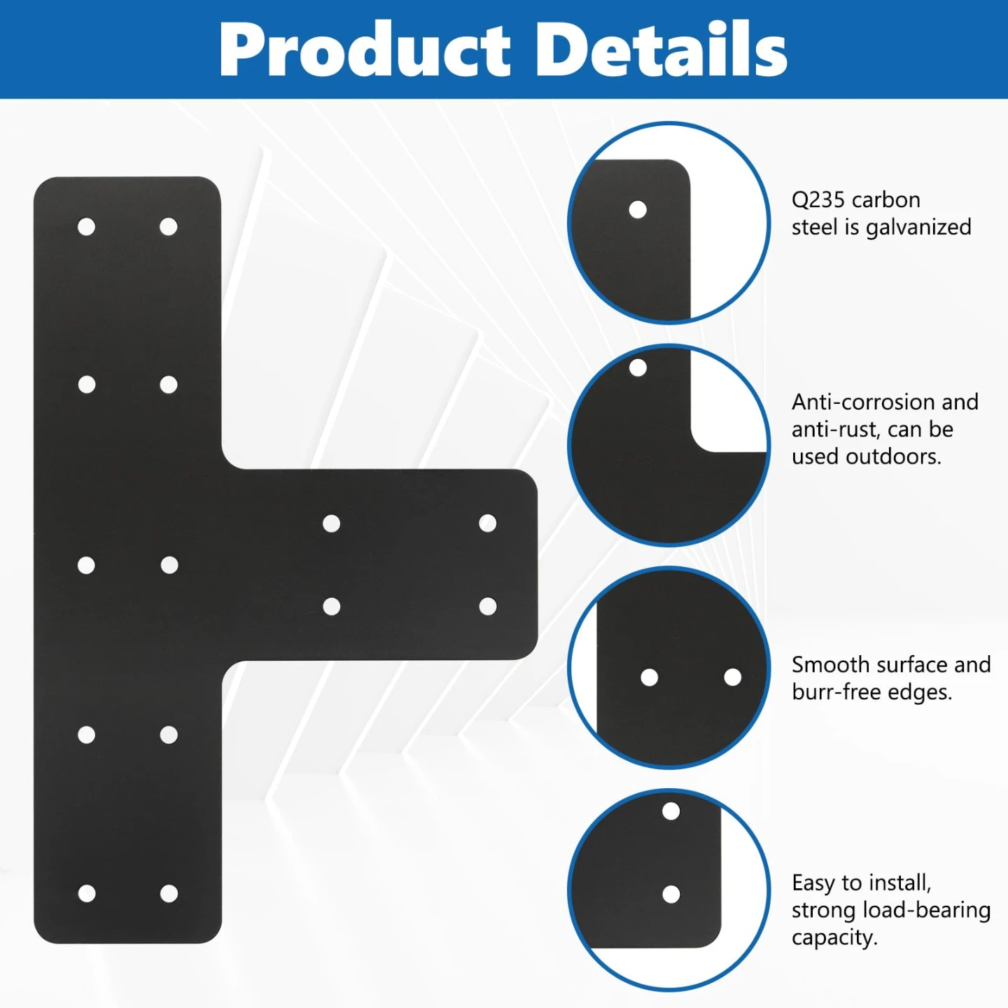 T Shape Bracket Plate Connector - 4pcs - photo 3