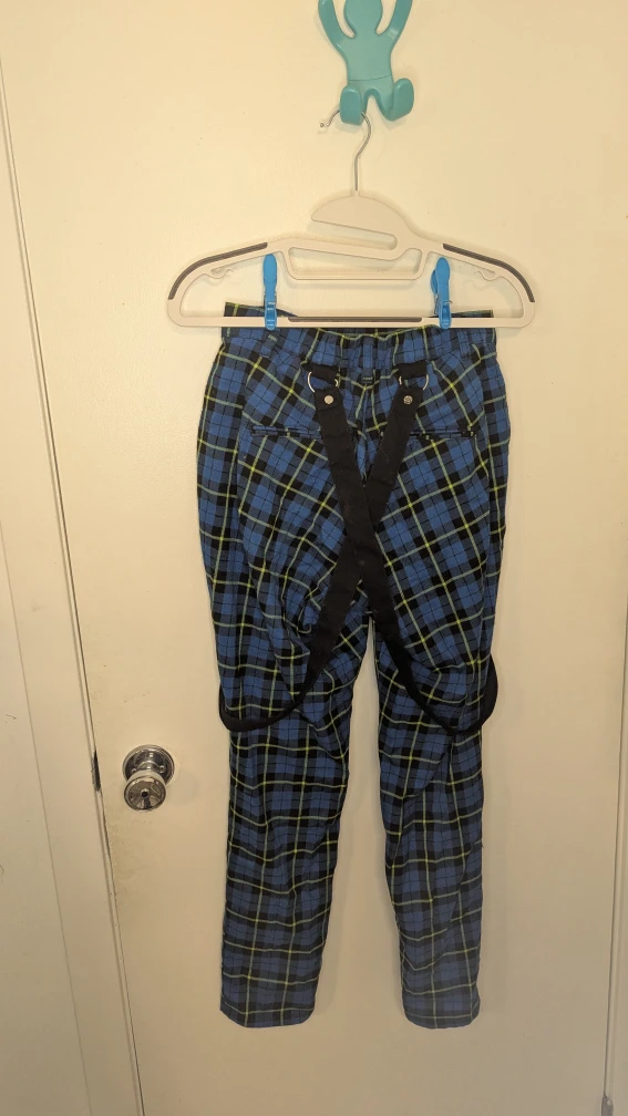 Blue Stripped Pants with straps - photo 2