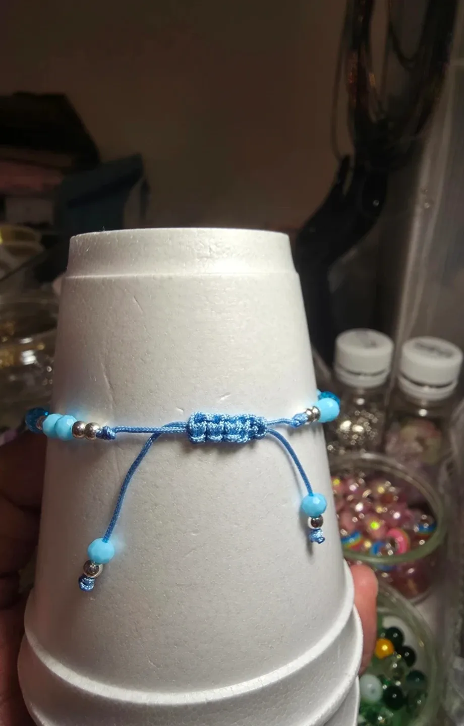 Handmade Beaded Bracelet - Light & Dark Blue image indicator(6)