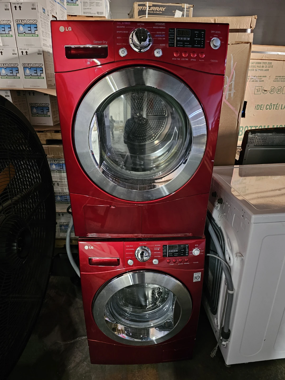 LG 24in wide washer and electric dryer set ventless