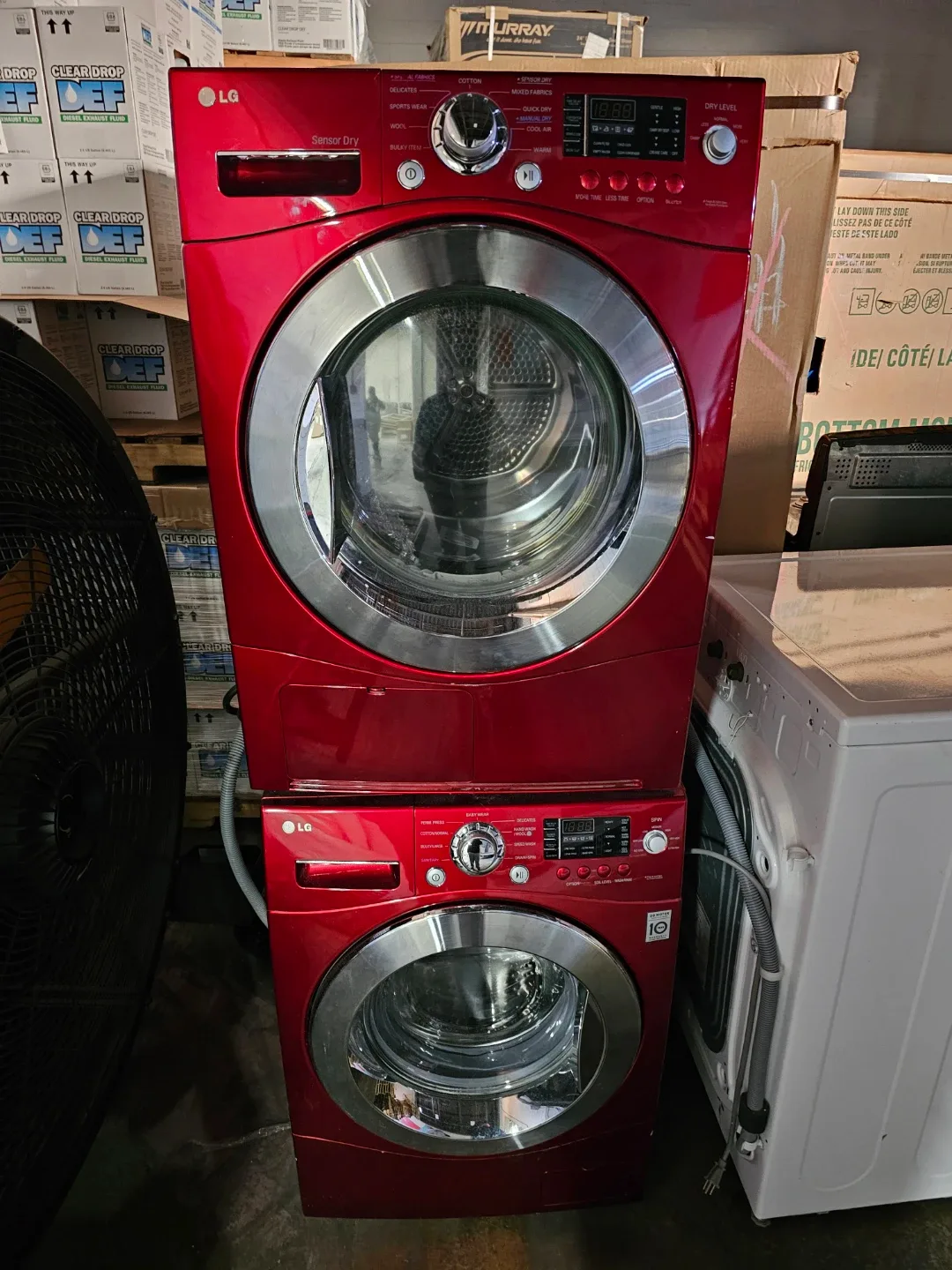 LG 24in wide washer and electric dryer set ventless