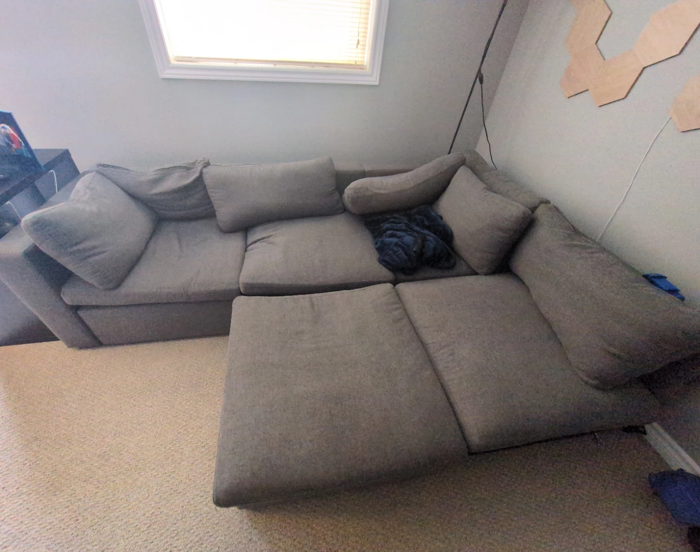 Cozey - Grey Sectional Sofa & Ottoman - *MOVING, NEED GONE* - photo 4