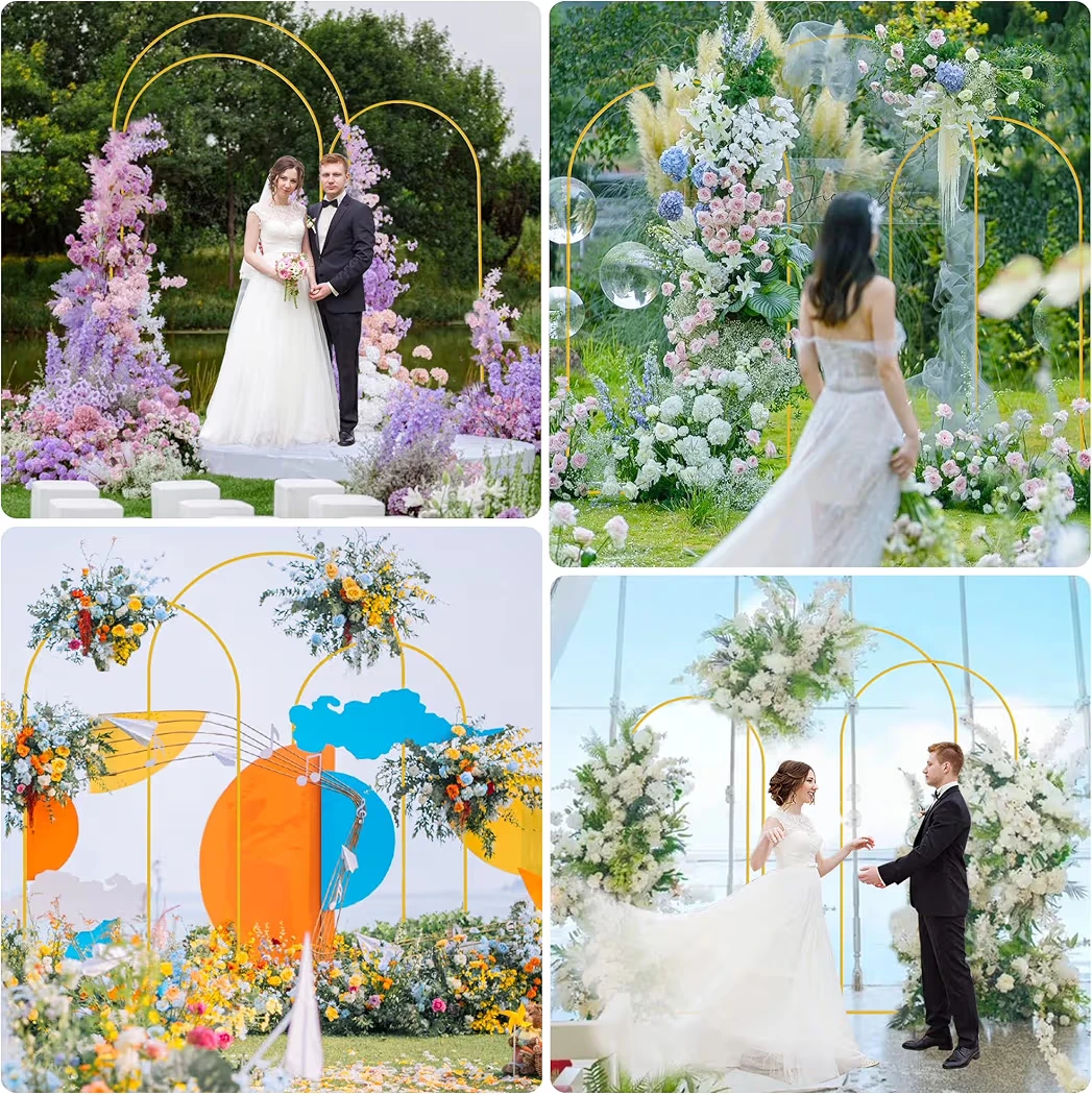 Gold Metal Wedding Arch Backdrop Stand