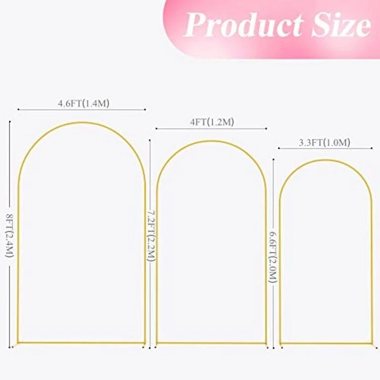 Gold Metal Wedding Arch Backdrop Stand - photo 3