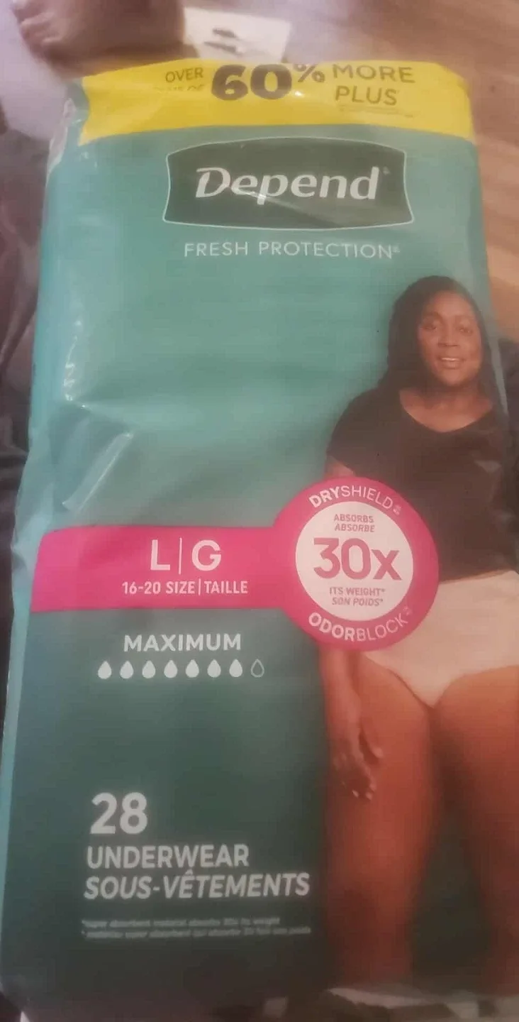 Depend Fresh Protection Underwear, Size L