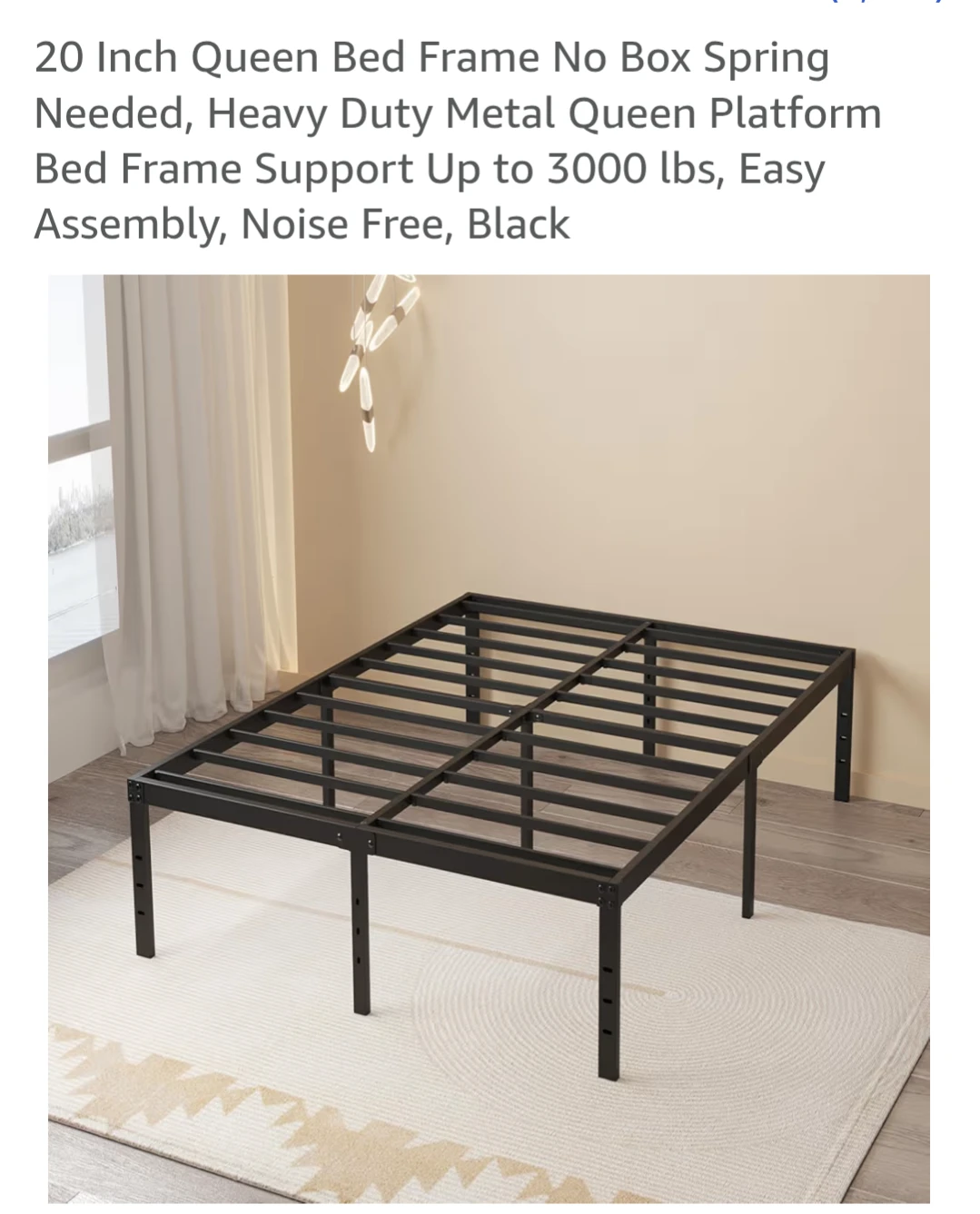 Queen Bed Frame - No Box Spring Needed