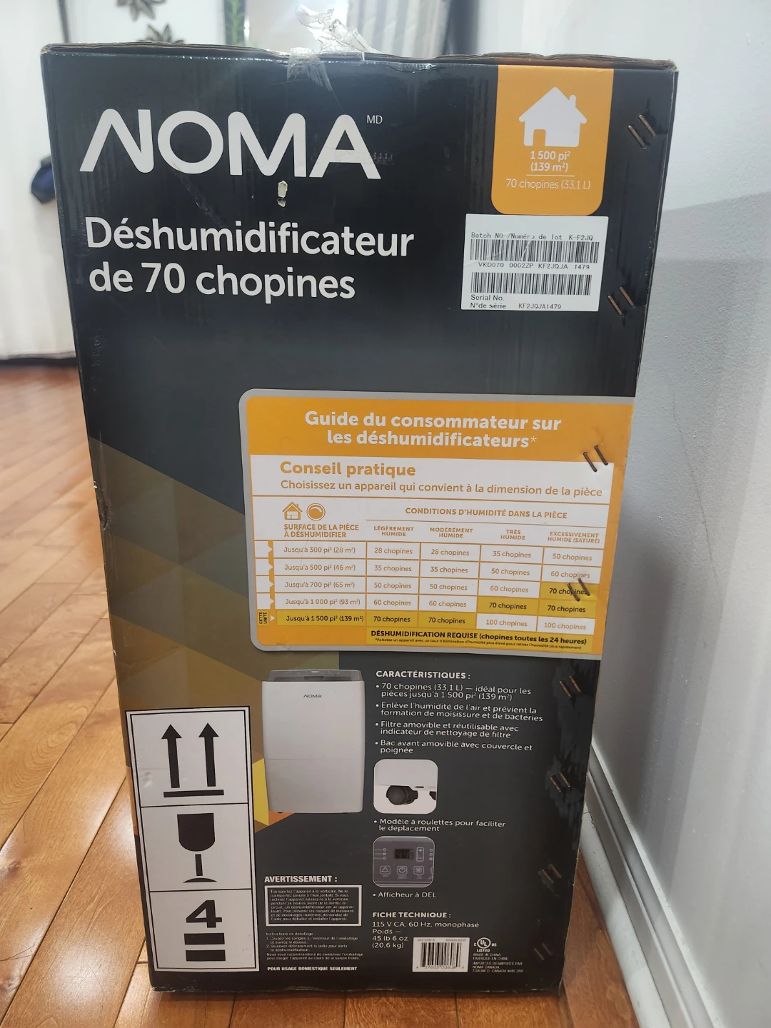 NOMA 70-Pint Dehumidifier