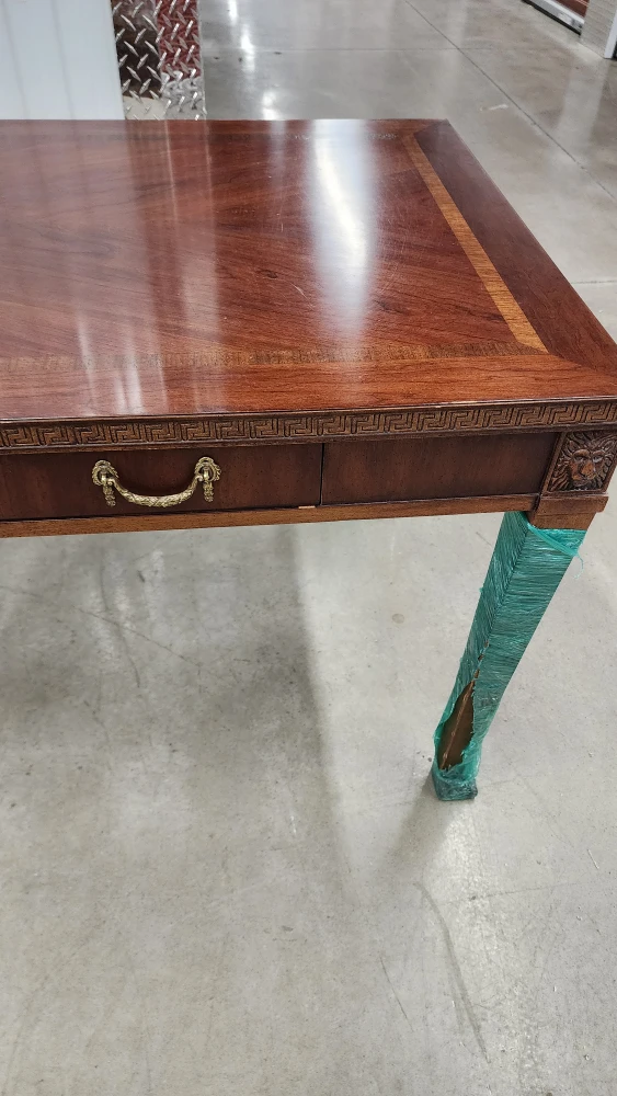 Wooden Desk with Lion Carvings - photo 2