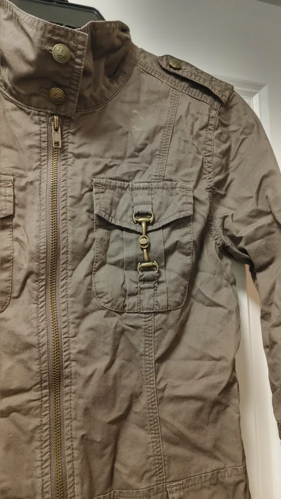 Women's Olive Green Military Style Jacket size xs image indicator(3)