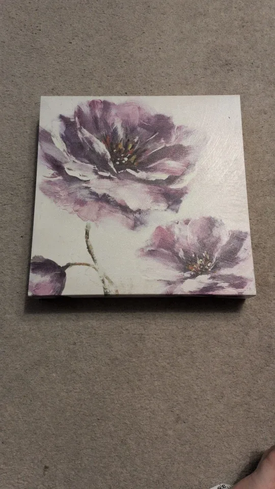 Square small floral canvas painting #cleanout
