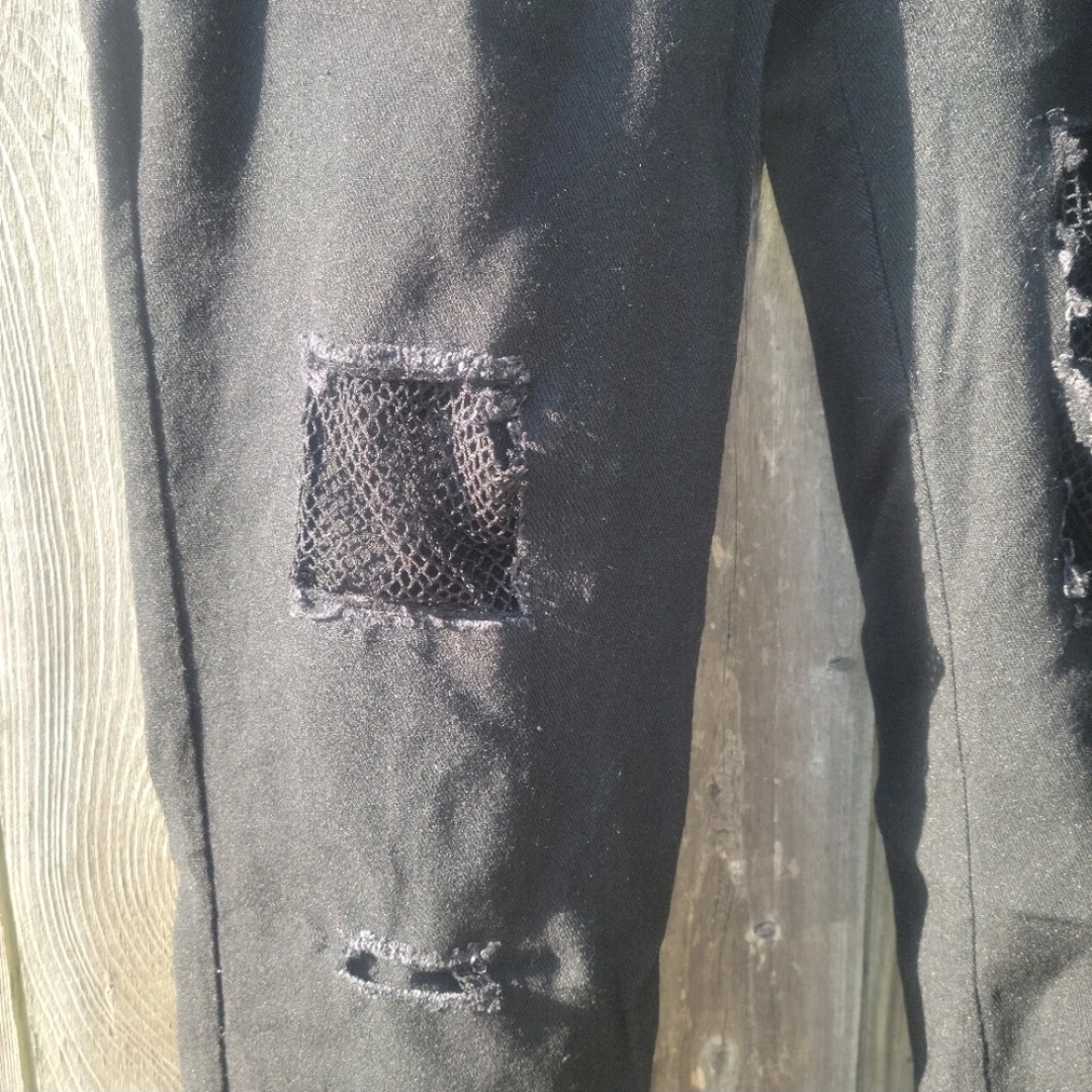Women's L Black Distressed Leggings - photo 3