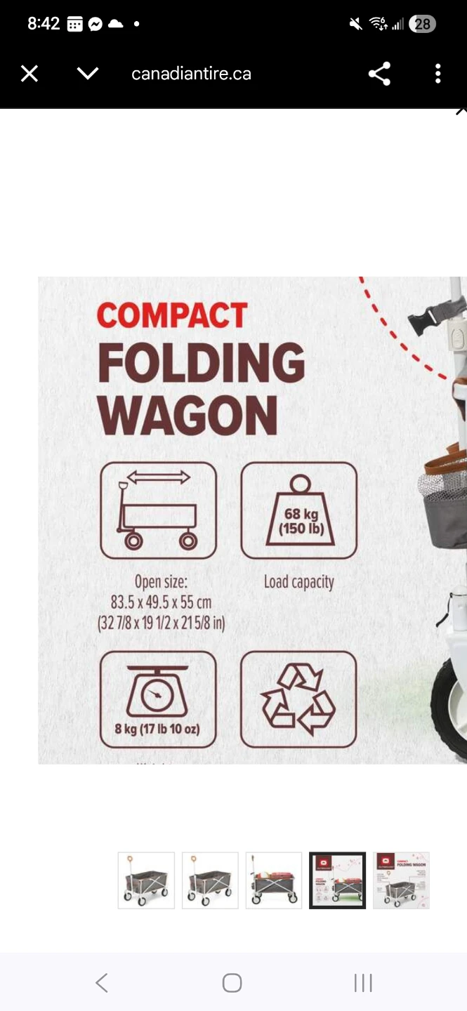 Compact Folding Wagon - Grey - photo 3