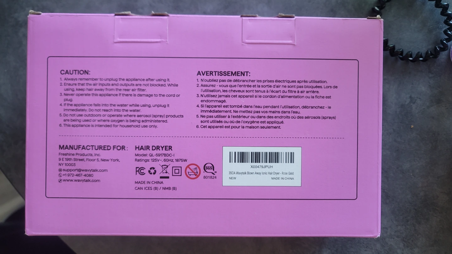 New Wavy Talk Blown Away Ionic Hair Dryer - Rose Gold - photo 3