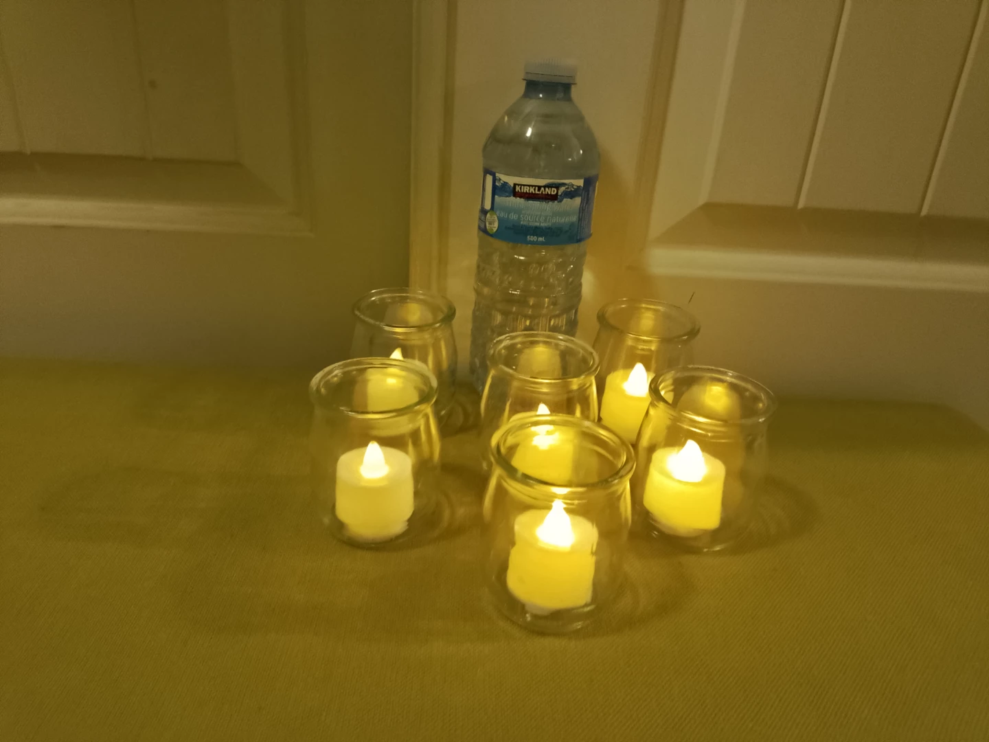 🕯️➡️ LED Tea Lights in Milk Jug Style Glass Holder 🕯️ - photo 2