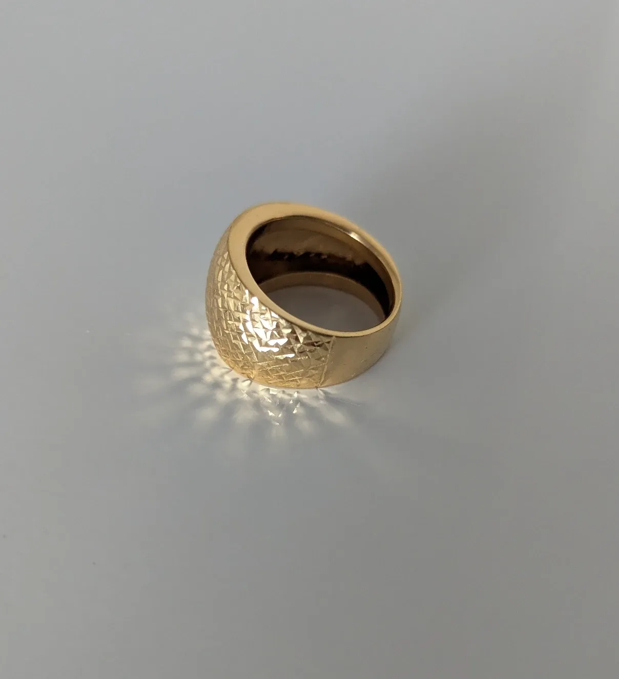 10K Yellow Gold Filled Diamond-Cut Dome Ring Size 8