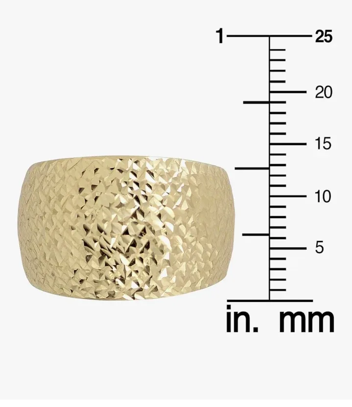 10K Yellow Gold Filled Diamond-Cut Dome Ring Size 8 image indicator(7)