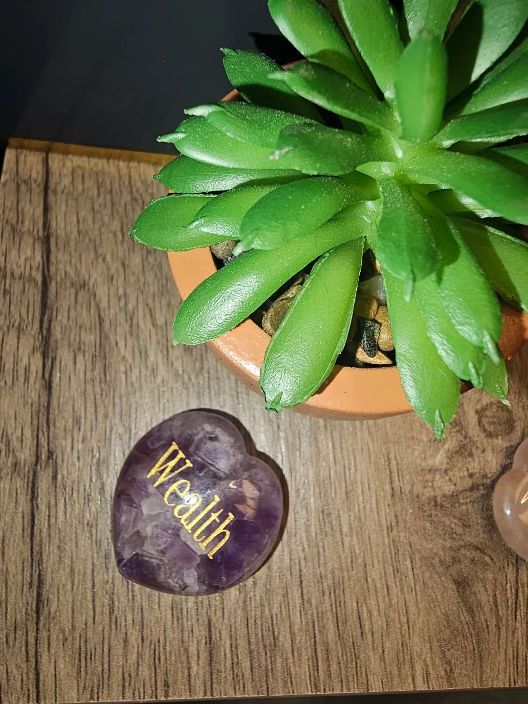 Amethyst Heart Stone - Wealth