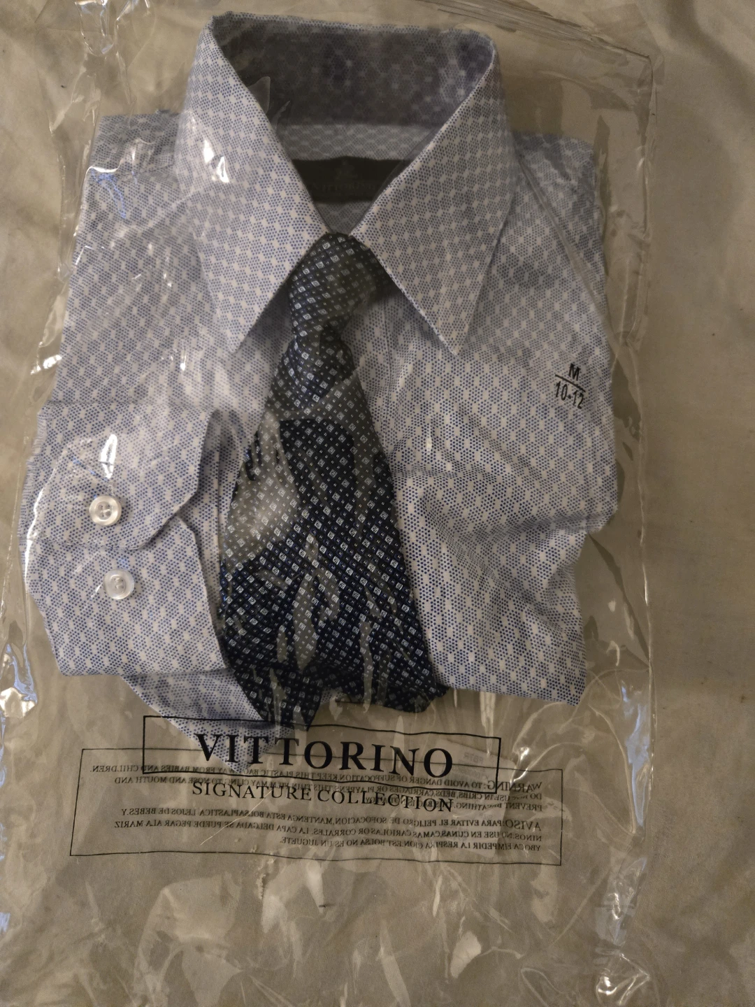 Vittorino Signature Collection Shirt w/ Tie - M