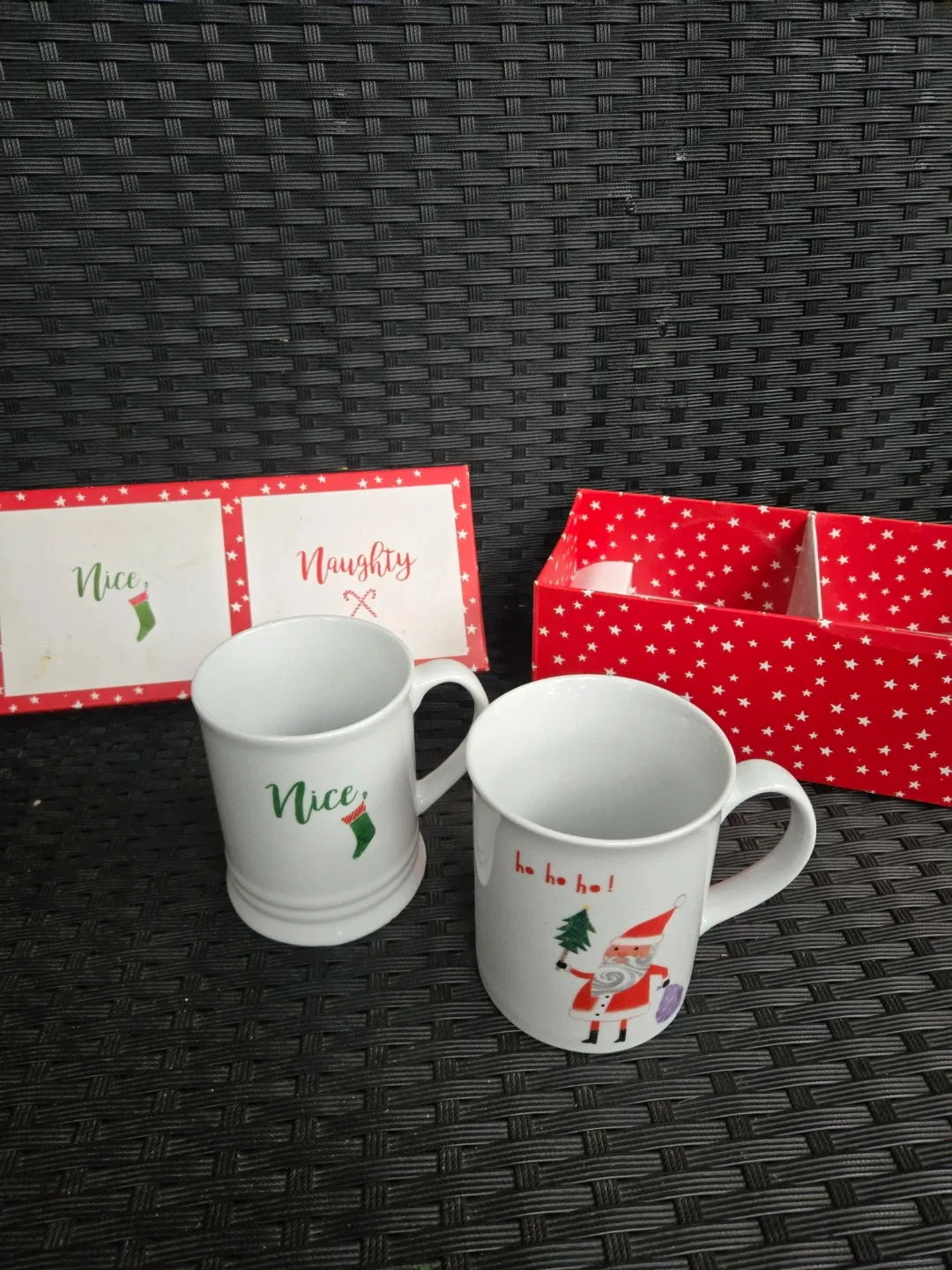 Christmas Mugs - Naughty and Nice Set