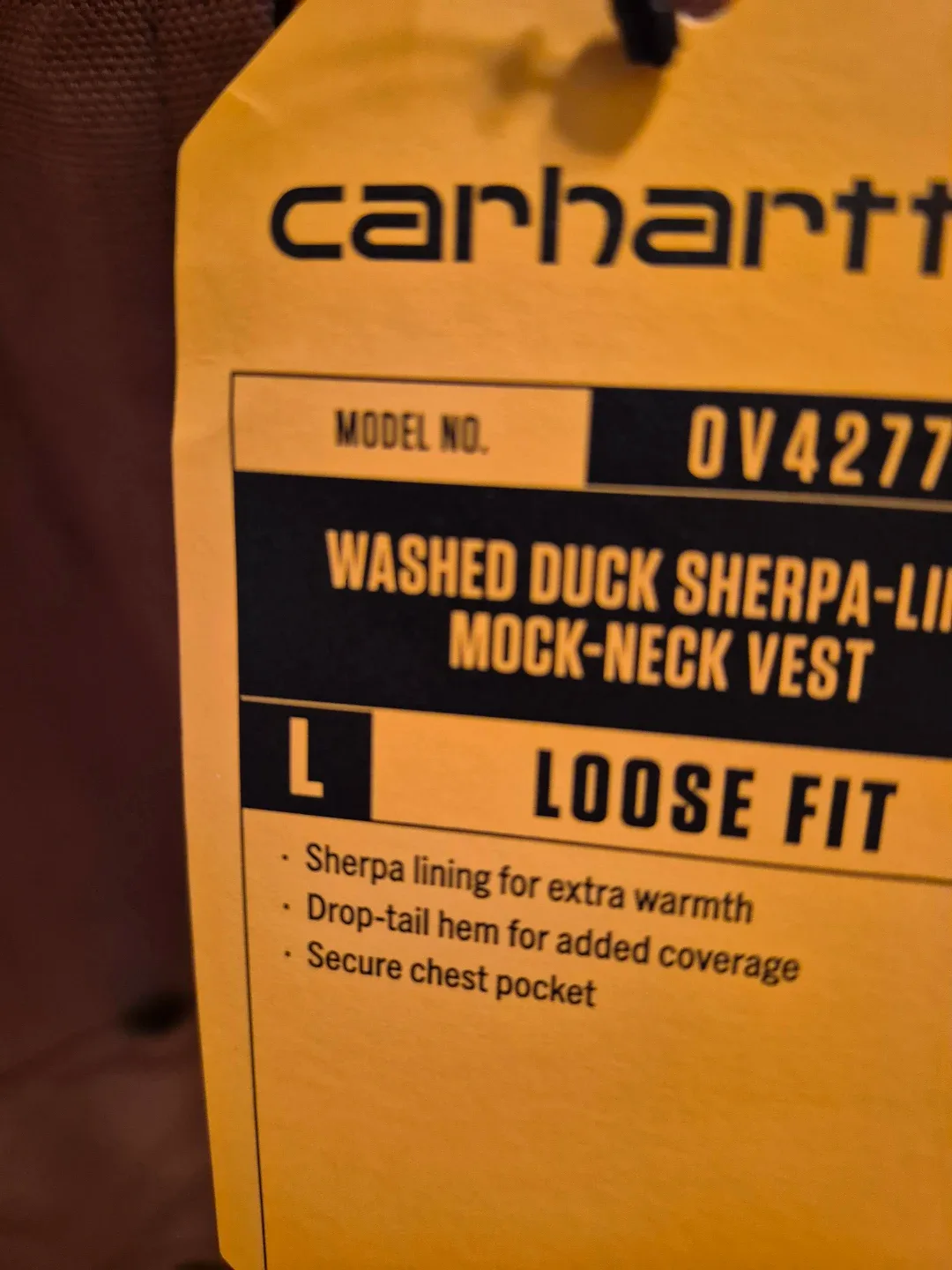 NWT)Carhartt Washed size LG Men's Duck Sherpa-Lined Vest - image indicator(3)