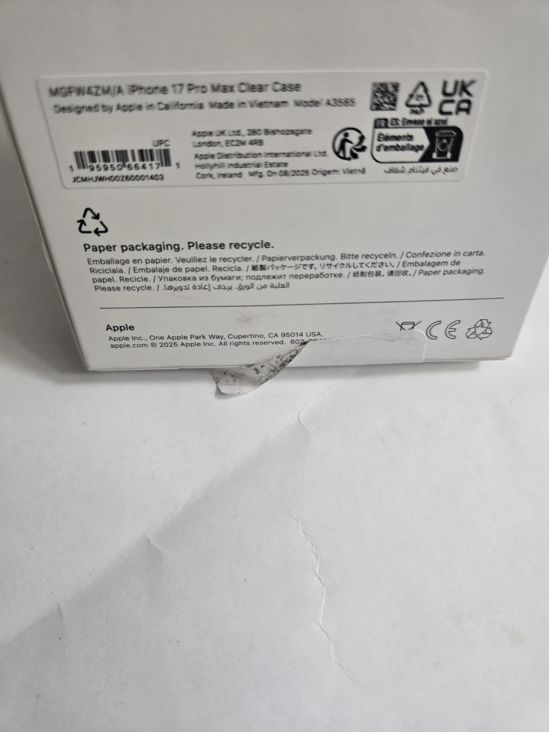 New iPhone 17 Pro Max Original Apple Clear Case - photo 3