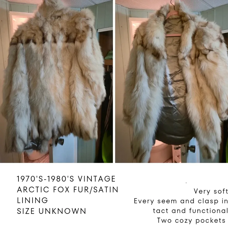 Vintage Arctic Fox Fur Coat, Size Unknown