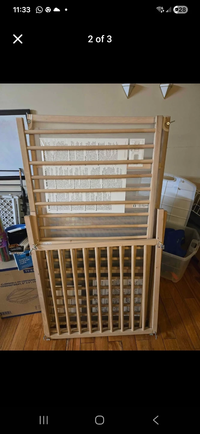Ikea Wooden Baby Crib with mattress - photo 2
