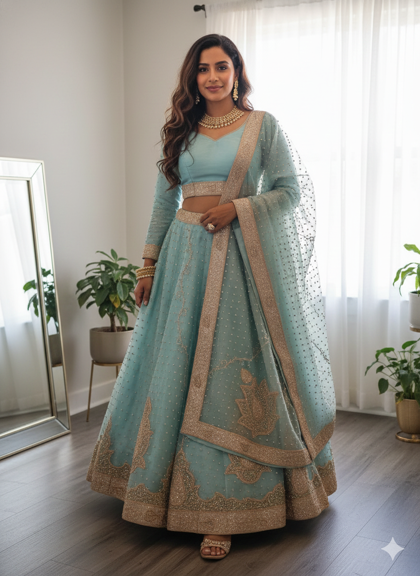 Light Blue Lehenga Choli Set