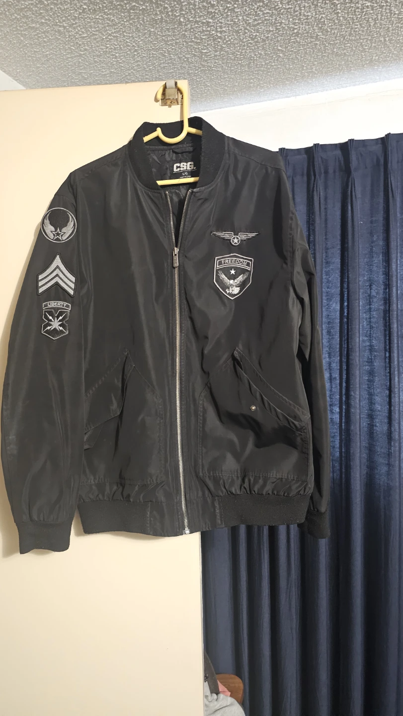 CSG Black Bomber Jacket - Size L