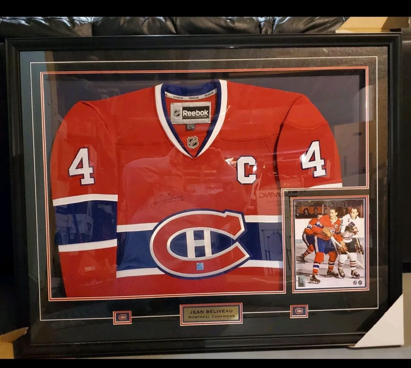 Framed Jean Beliveau Canadiens Jersey - Autographed image indicator(3)