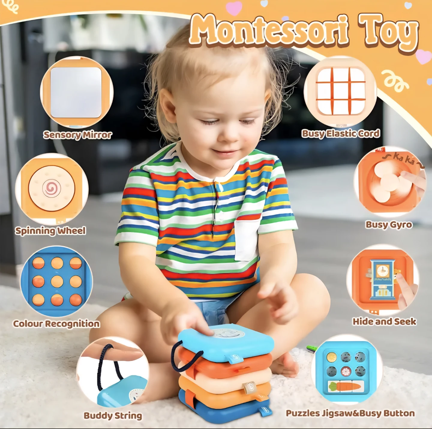 Travel Toys, Activity Cube Foldable Learning Toys Toddlers - photo 3