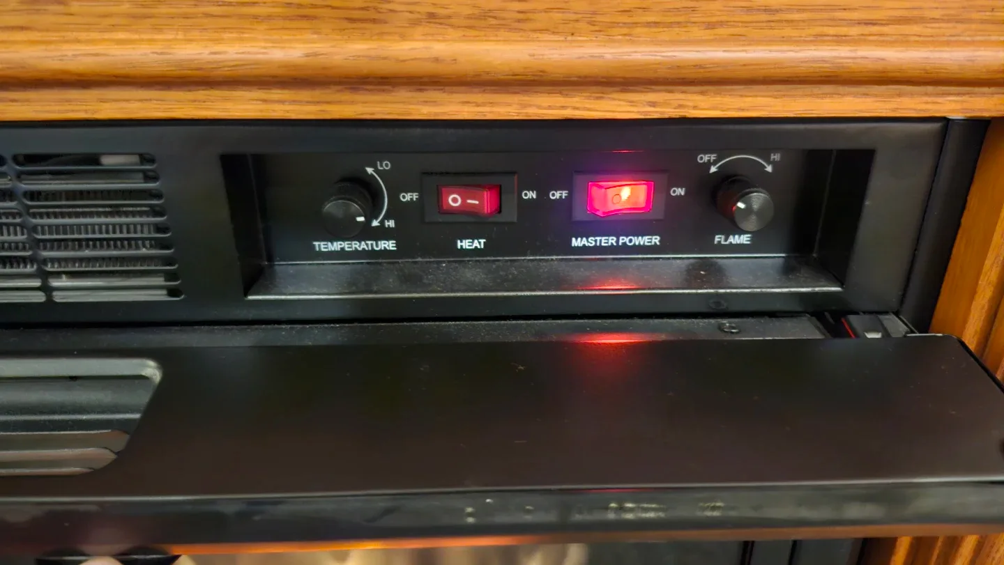 Electric Fireplace with Wood Mantel image indicator(3)