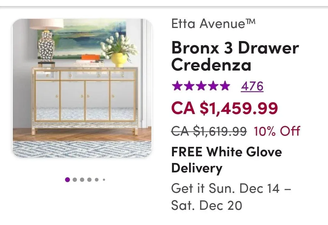 Etta Avenue Bronx 3-Drawer Credenza image indicator(5)