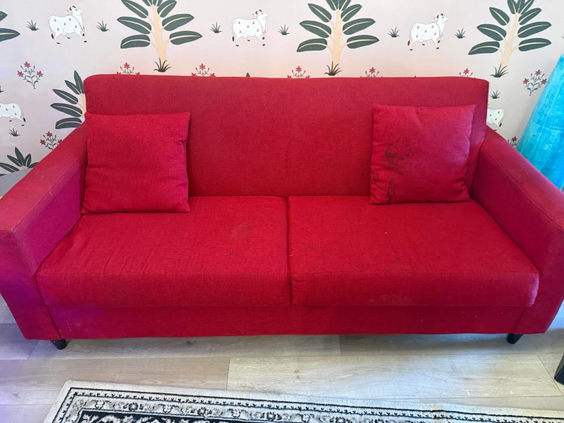 Red Sofa - Perfect for Small Spaces! - photo 2