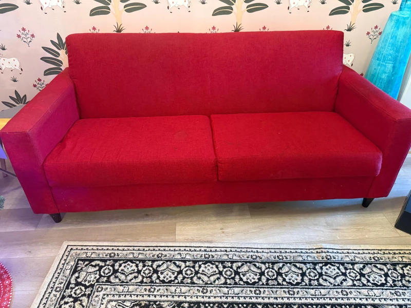 Red Sofa - Perfect for Small Spaces! - photo 3