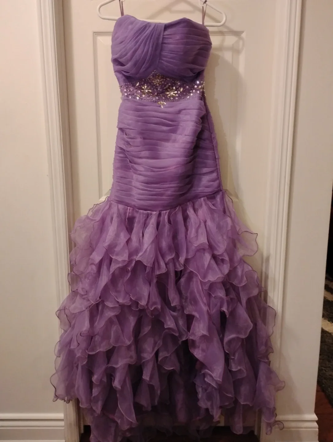 Purple Strapless Formal Dress