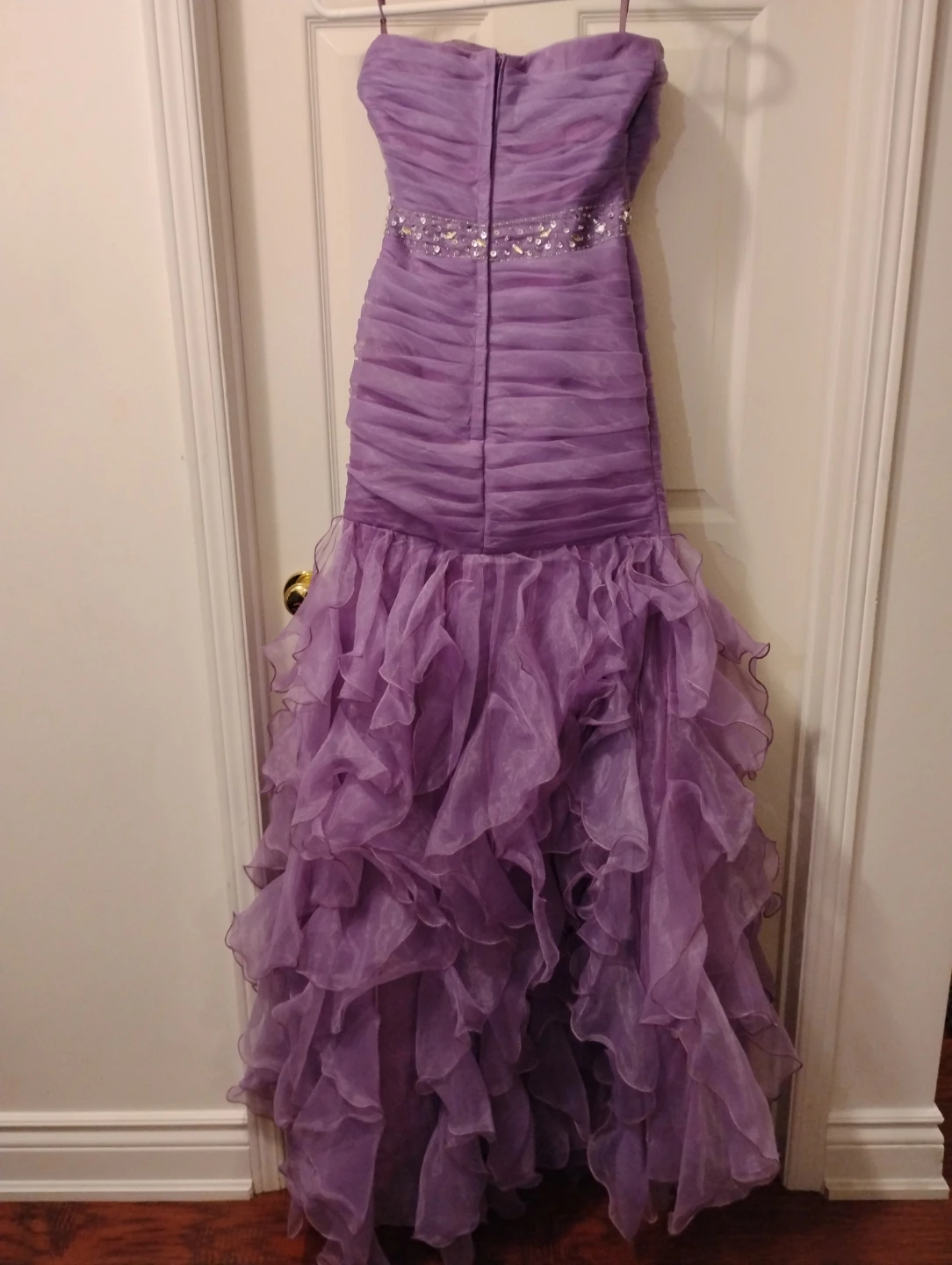 Purple Strapless Formal Dress - photo 2