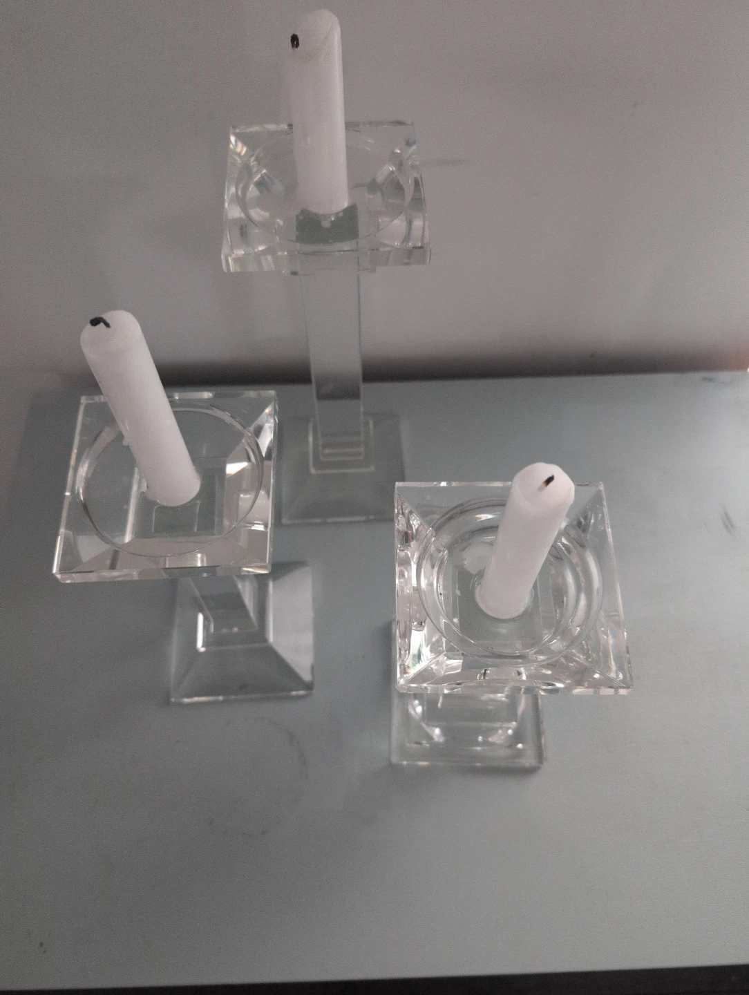 Crystal Candlestick Holders - Set of 3 - photo 2