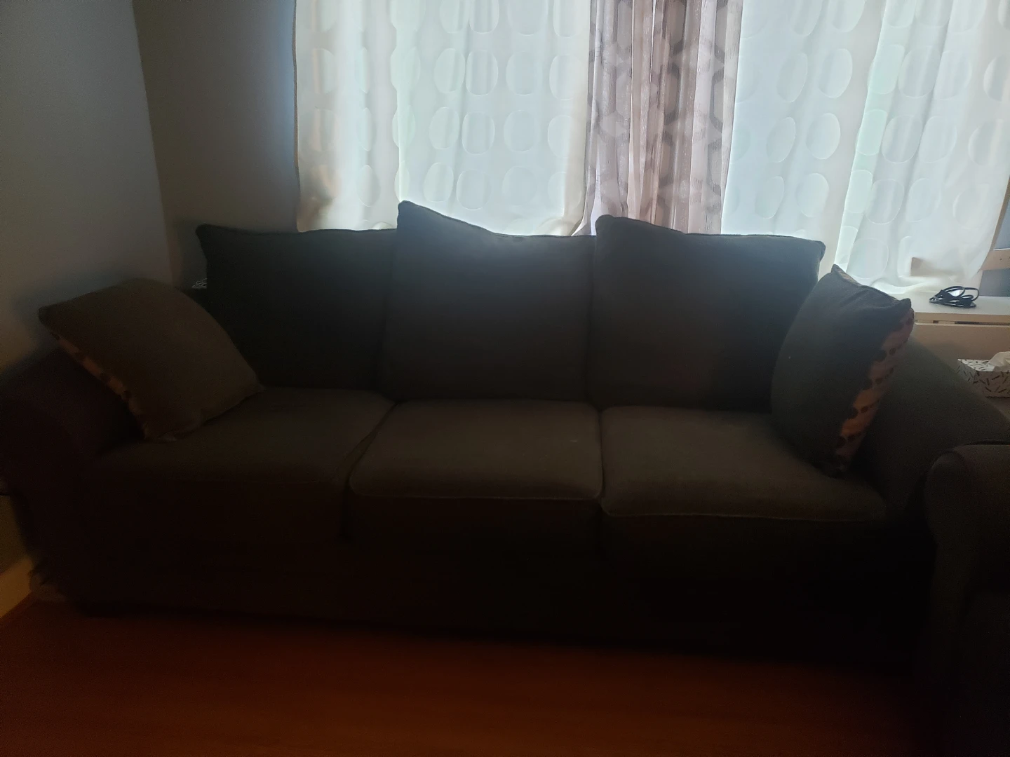 Comfortable Three-Seat Sofa - Brown