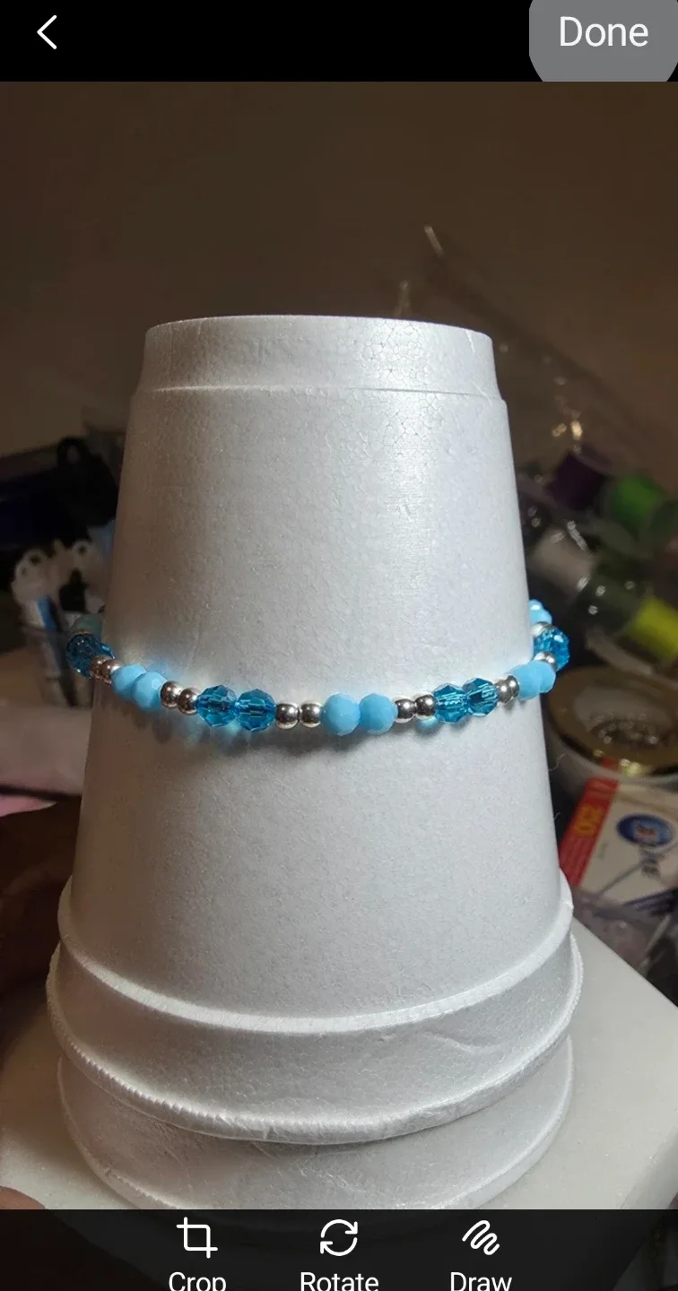 Handmade Beaded Bracelet - Light & Dark Blue image indicator(4)