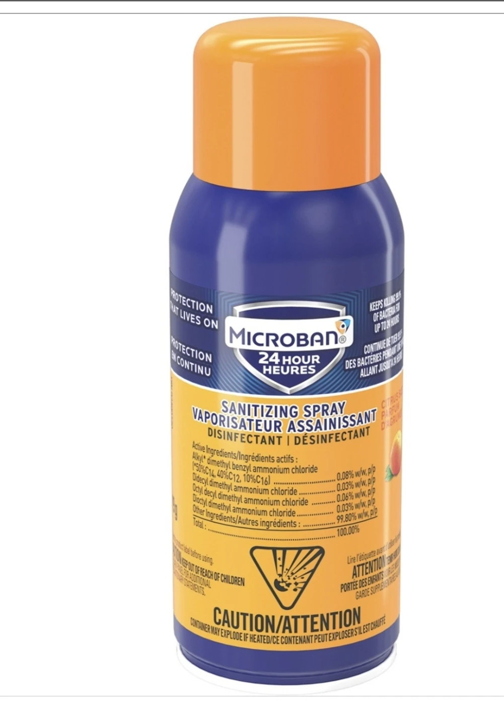 Brand New Microban Professional Sanitizing Spray, Citrus Scent