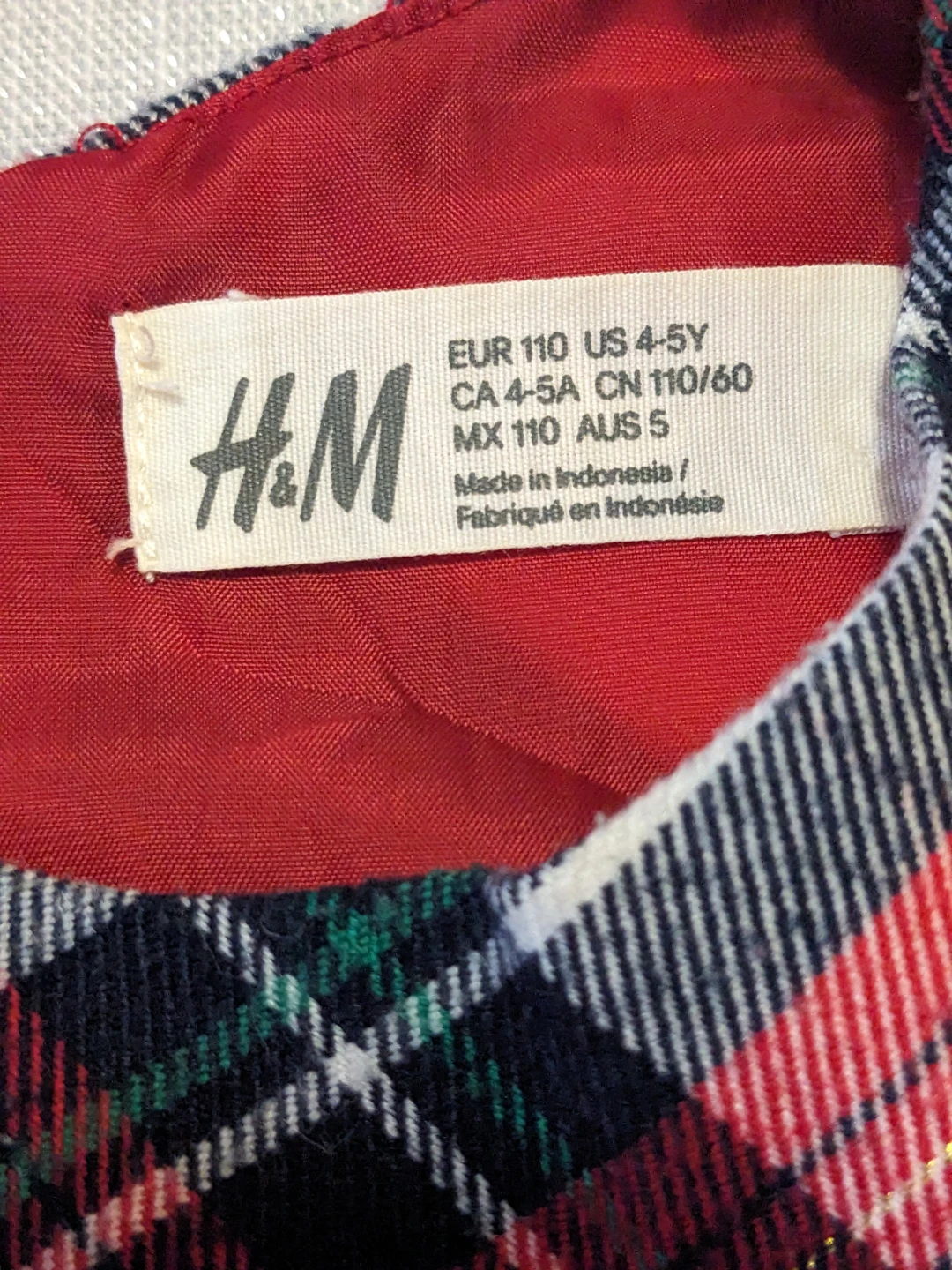 H&M Plaid Dress - Size 4-5Y - photo 4