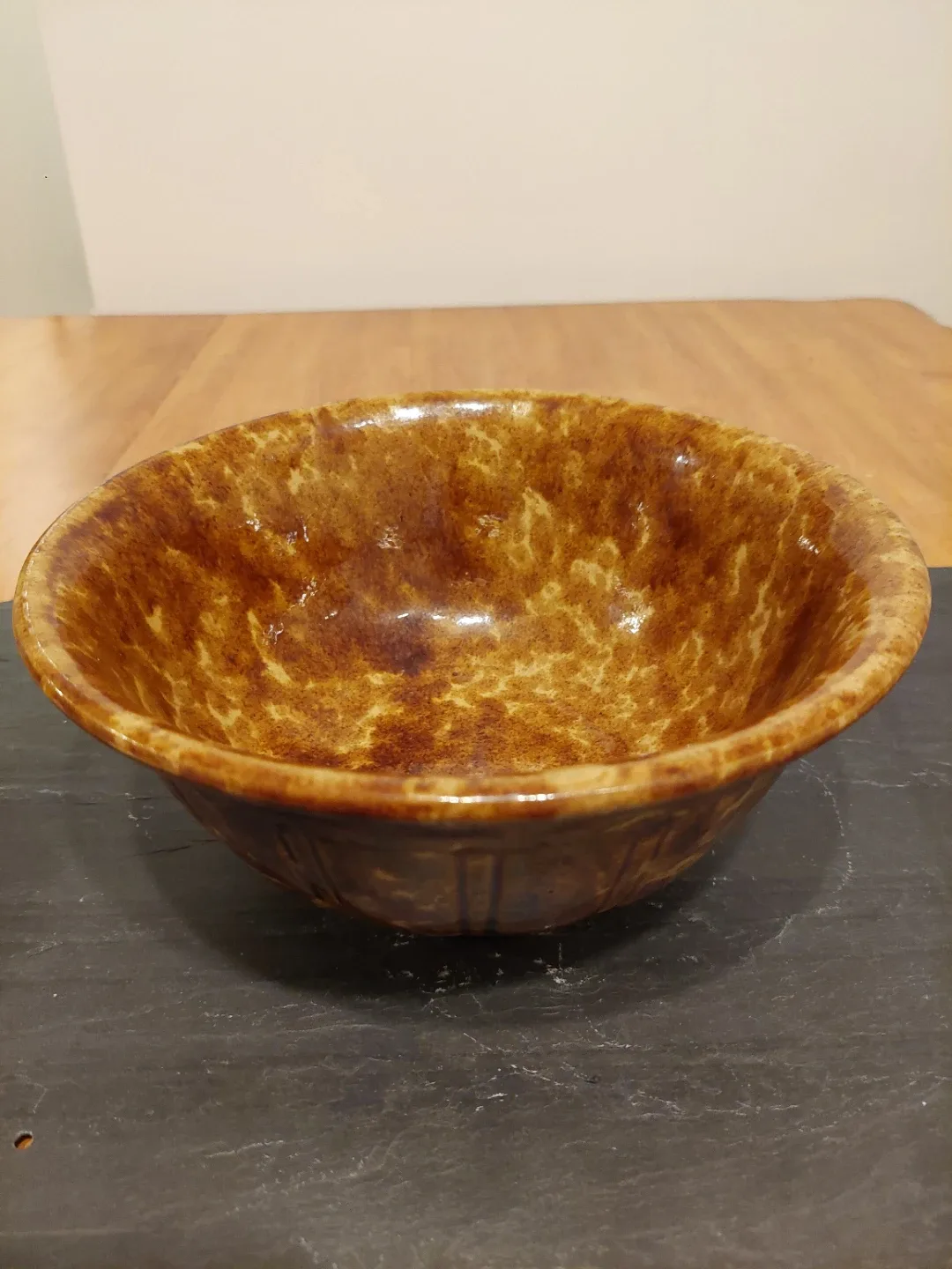 Vintage Brown Speckled Bowl image indicator(3)