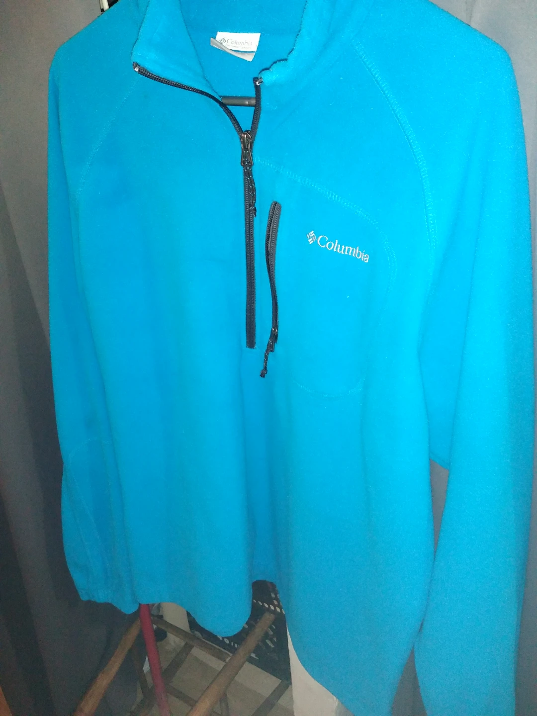 Turquoise blue Columbia pullover zip front - photo 2