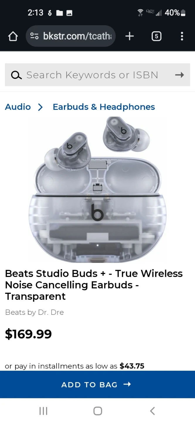 BEATS Studio Buds + True Wireless Noise Canceling