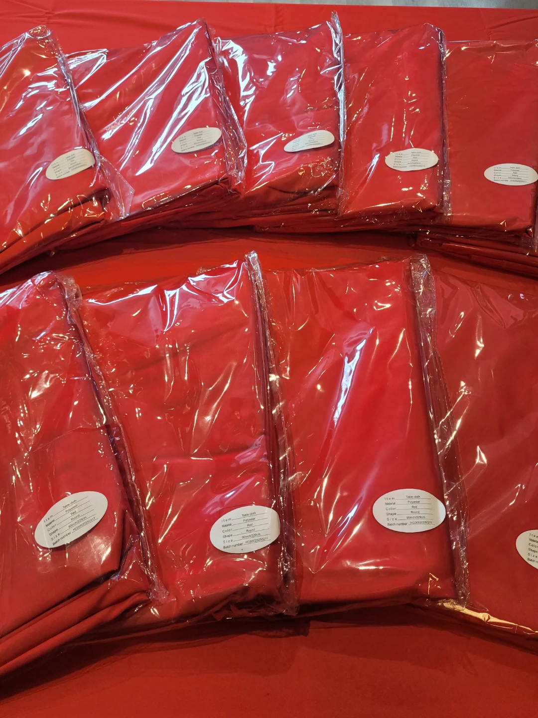 Red Polyester Tablecloth (90 inch Round) - NEW!!! - photo 2